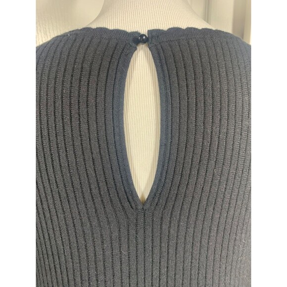 La Maille Sezane Sweater Dress Womens S Black Rib Knit Wool Blend Fit & Flare - Picture 5 of 10